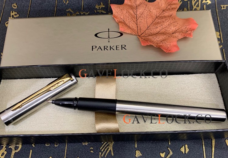 Copy PARKER IM Silver Lacquer Roller ball Pen Gold-coated